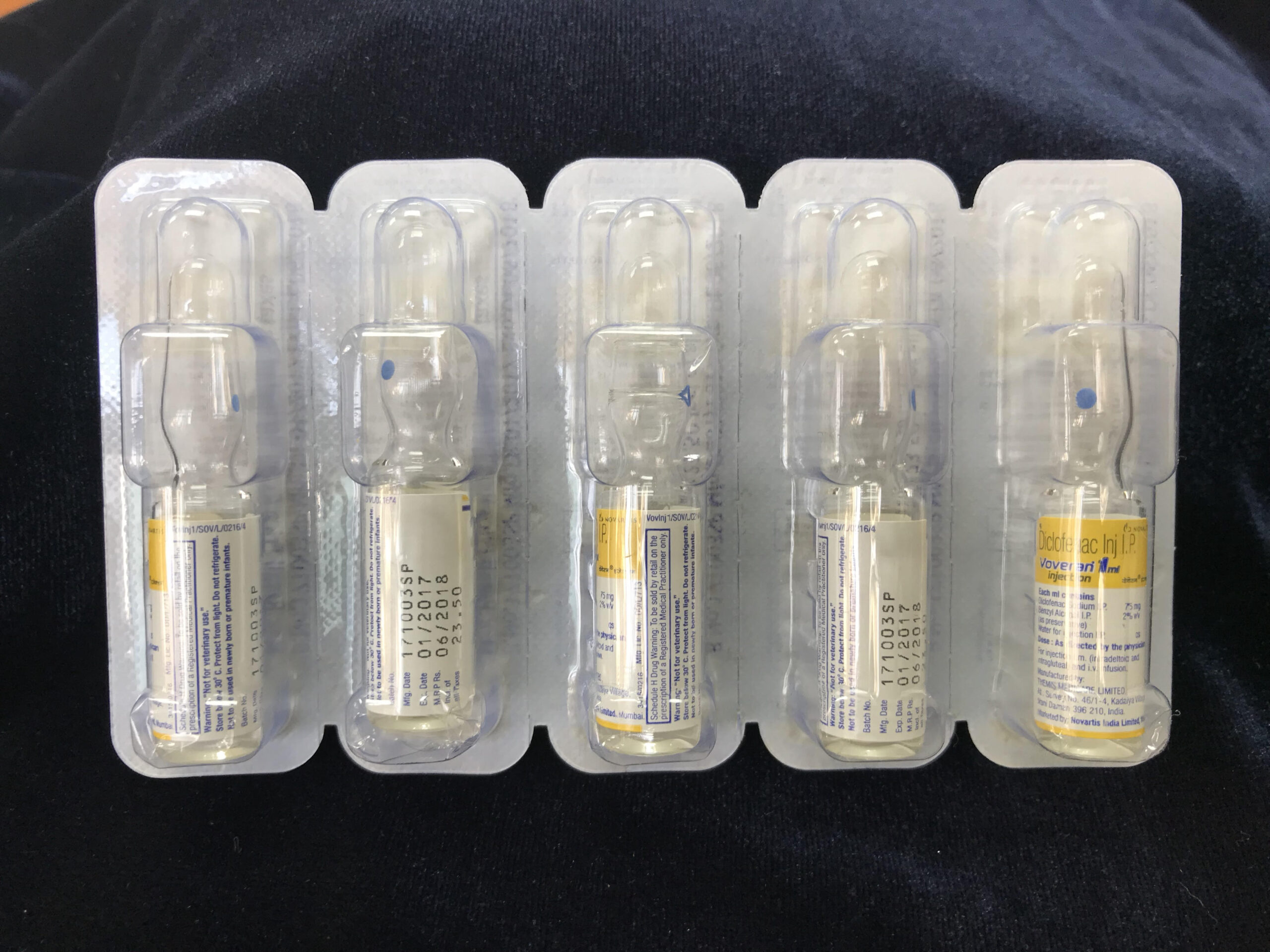 Diclofenac Injection Voveran 75mg x 5ampule(expired)